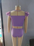 S0145 Princess Purple Cute Girl's Swimsuit