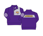 MOQ 8 pcs Custom Style LOUISIANA Print Pullover Ziper Shirt Top Boy