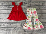 GSPO0587 Farm Red Cute Girl's Set