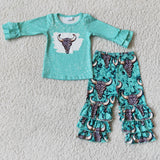 Deadline 10.15 SALE 6 B3-2 Fashional Tie Dry Bull Skull Leopard Print Girl's Outifts