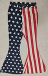 P0119 Adult July 4th National Day Star Stripe Jeans Fashion Flared Pants