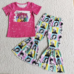 SALE E4-13 Singer Stay golden pink short sleeve pants Girl's set