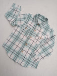 New Children's Plaid Flannel Shirt Mint Green Boy's Shirt Coat