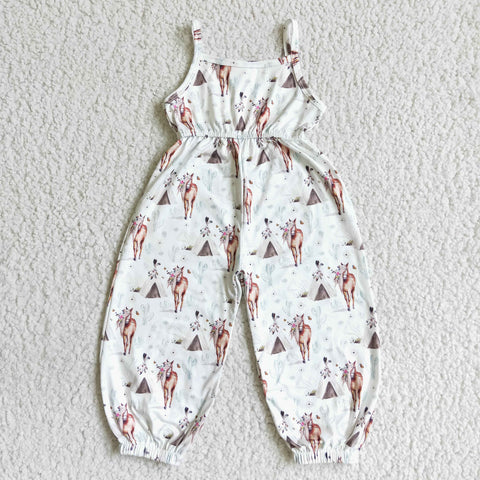 SALE SR0049 Fashion Horse Tent Girl's Shorts Jumpsuit