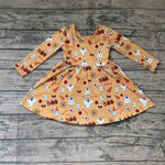 SALE GLD0013 BOO Halloween Ghost Orange Girl's Dress
