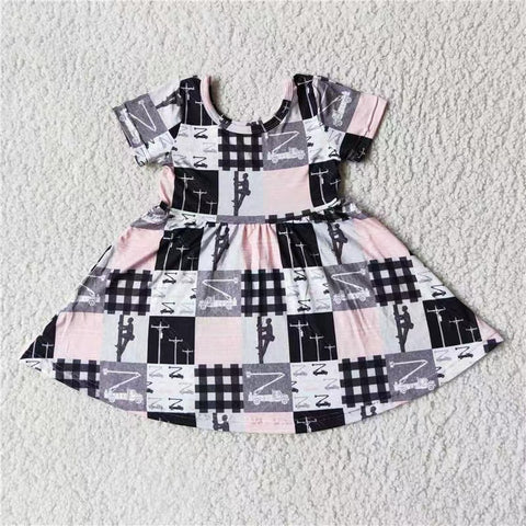 New Firemen Pink Plaid Girl's Dress