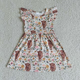 SALE GSD0158 Western Cow Flower Cute Girl's Dress