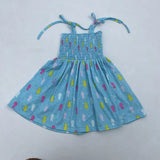 SALE GSD0350 Boutique New Summer Smocked Blue Fruit Girl's Dress
