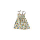 SALE GSD0374 Summer Smocked Straps Princess Sundress Floral Casual Holiday Dress Kids Beachwear