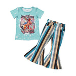 GSPO0599 RIDE SALLY Stripe Jeans 2 Pcs Girl's Set