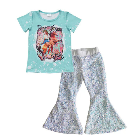 GSPO0631 Fashion Ride Sally White Shiny Sequin Girl's Set