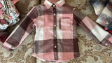 New Children's Plaid Flannel Shirt Pink Boy's Girl's Shirt