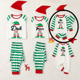 SALE BLP0066 Mini Christmas Green Striped Boy's Girl's Set Pajamas