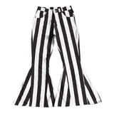 Fashion Jeans Black Stripe Denim Flared Girl's Pants