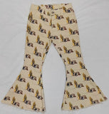 P0074 New Fashion Western Cactus Desert Denim Flared Girl's Pants