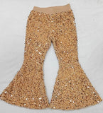 P0110 Boutique Gold Shiny Sequin Pants