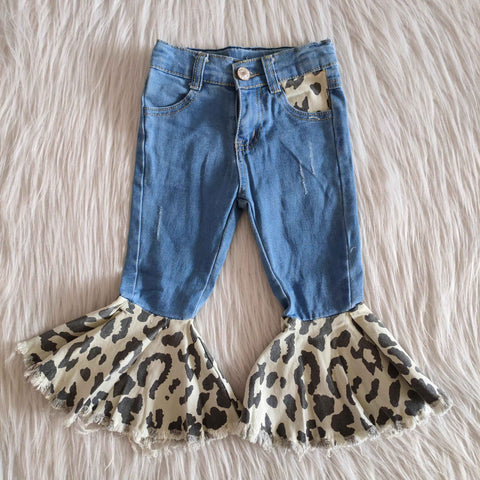 Fashion Leopard Jeans Denim Flared Pants