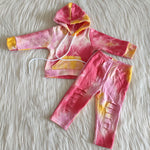 Girls Tie Dye Fashion Hoodie Suit