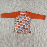 6 A30-6-1 Halloween Fall Pumpkin Orange Boy's Shirt