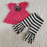 SALE C2-8-1 Embroidery Spider Rose Red Black Stripe Set