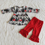 SALE 6 A19-11 Trees Car Red Girl's Outfits
