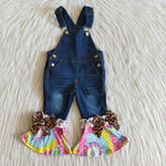 Fashion Tie Dry Denim Overalls Jeans