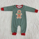 6 A27-2 Christmas Gingerbread Green Stripe Boy's Romer