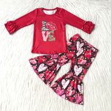 SALE 6 A2-14 Valentine's Day Red Love Girl's Set
