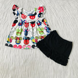 SALE A11-16 Summer Cartoons Cartoon mouse Black Shorts Set