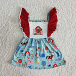 SALE A15-4 Baby Farm Pig Cute Red Dress