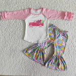 Easter Pink Bunny Eggs Long Sleeves Set