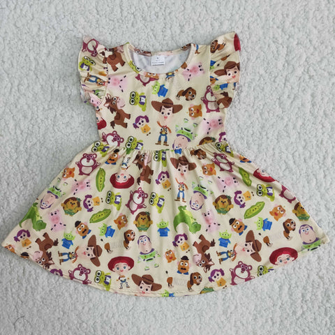 New Cartoon Short Sleeves Girl's dress