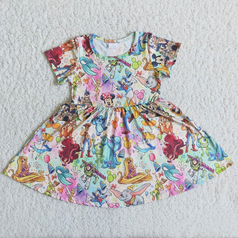 B13-16 Baby Girl's Dress Princess Cartoon Castle Dress