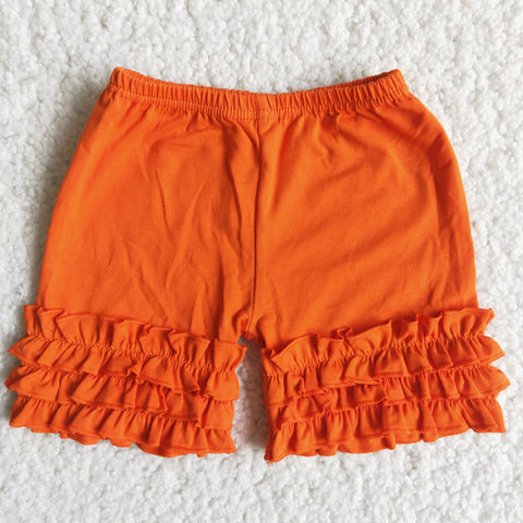 C16-5 Orange Summer Solid Color Lace Bottoming Shorts Baby Girl's Shorts
