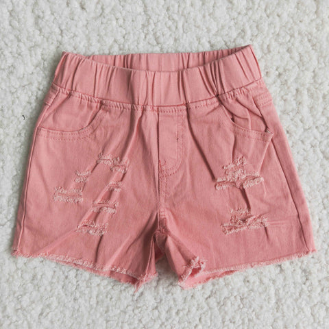 Summer Kids Pink Denim Girl's Shorts