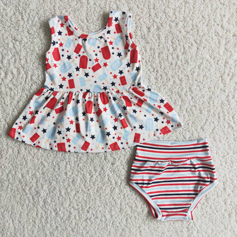 Popsicle Stripes Baby Bummie Set