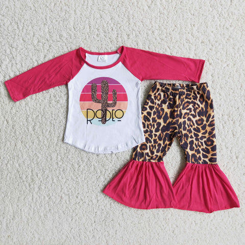 SALE 6 A17-15 Girl's Cactus Leopard Pink Rose red Outfits