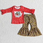 SALE 6 A26-12 Merry Christmas Yall Leopard Red Girl's Outfits