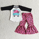 Girl's Valentine Love Car Leopard Black Set