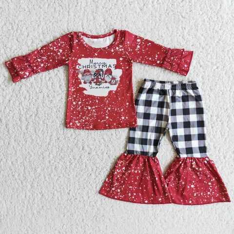 Christmas Santa Claus Red Black Plaid Outfits