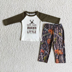 SALE 6 A15-15 Boy's Camo Dark Green Deer Set