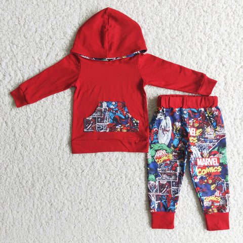 Boy's Hoodie Red Cartoons Hot Outfits
