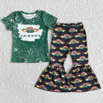 Girl's Short Sleeves Friend Green New Outfits