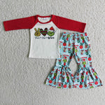 SALE 6 A16-20 Christmas Long Sleeves Red Blue Green animal Print Girl's Outfit
