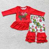 Christmas Green animal Red LOVE Ruffles Outfits