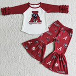 6 A25-1 Girl's ALABAMA Red Wine Outfits