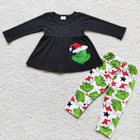 Christmas Green animal  Embroidery Outfits