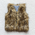 6 A21-4 Fashion Winter Plush Vest Brown Coat