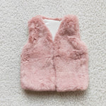 Fashion Winter Plush Vest Pink Coat