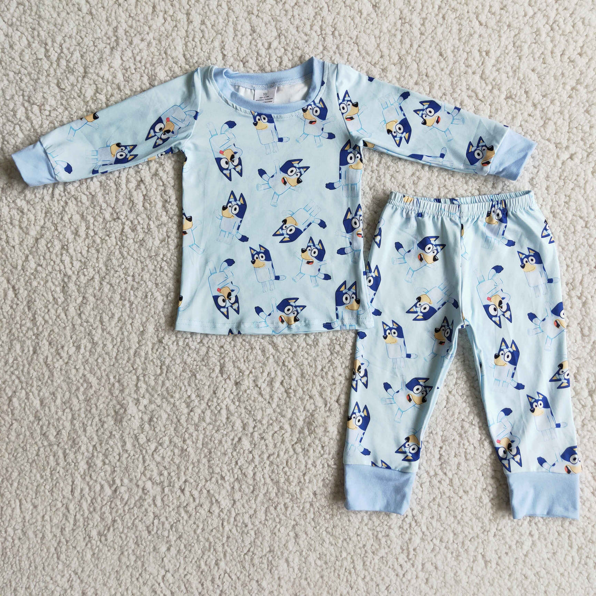 6 A3-20 Boy Cartoon Sky Blue dog Pajamas Outfits – Amy yu garments ...